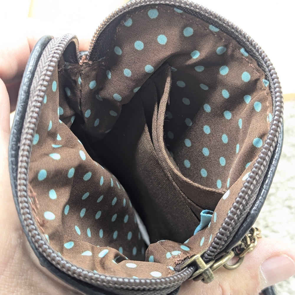 Chala Raised Leather Rooster Design Small Purse Shoulder Bag Card Phone Holder - Picture 4 of 5